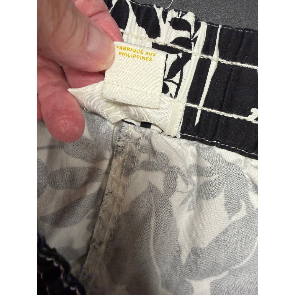 Maeve Anthropologie Tenley Twill Track Pants L Women Black White Panther Cat - Picture 13 of 16